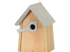 Hot Nistkasten mit Vogelfigur FSC® Braun-Hellgrau