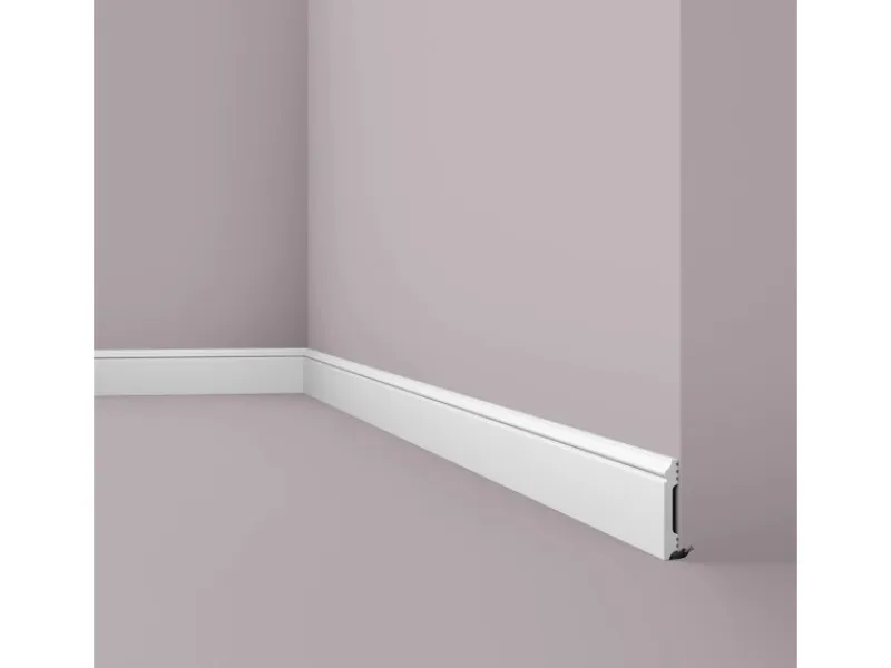 Best NOEL & MARQUET NMC FL1 WALLSTYL Sockelleiste Zierleiste Stuckleiste 2 m 200 cm x 1,3 cm x 8 cm Weiß
