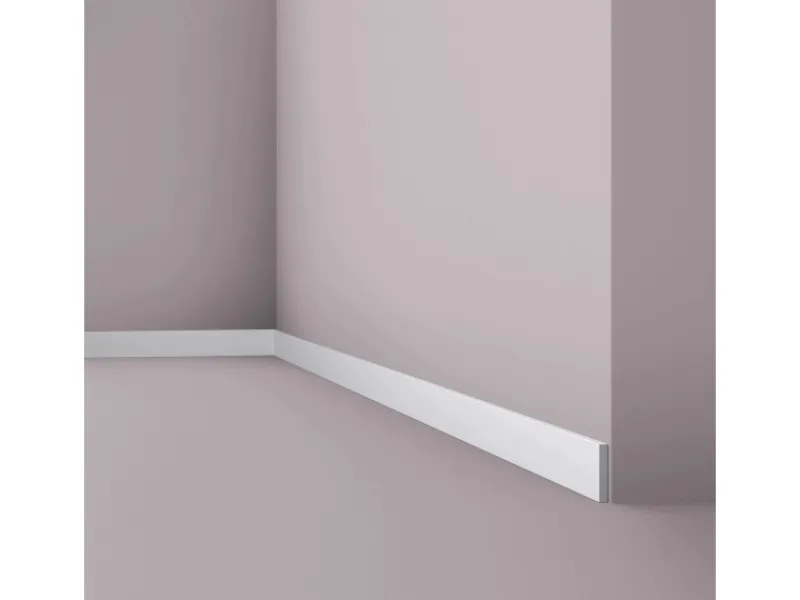 NOEL & MARQUET NMC FL10 WALLSTYL Sockelleiste Zierleiste Stuckleiste 2 m 200 cm x 0,8 cm x 5 cm Weiß