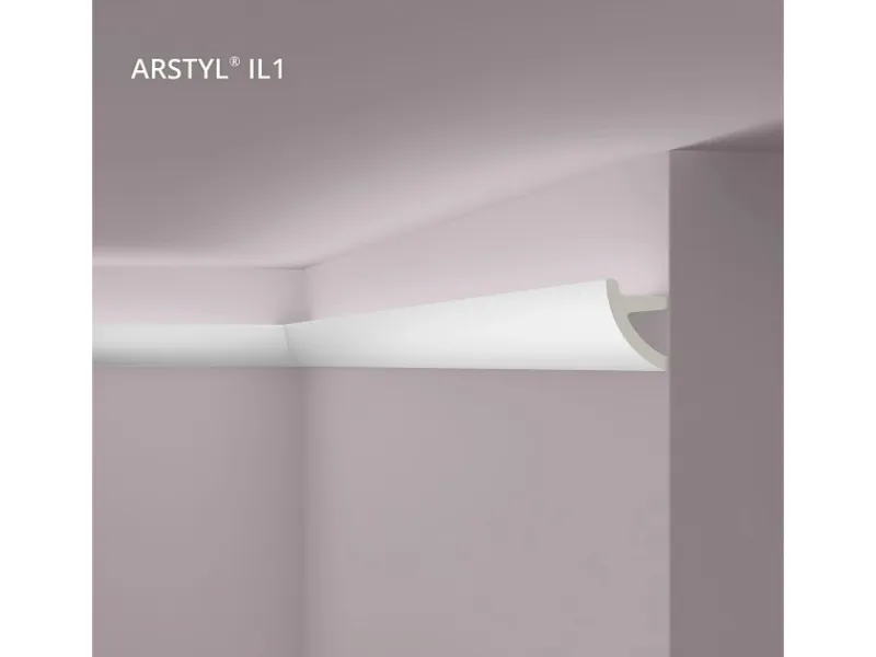 NOEL & MARQUET NMC IL1 ARSTYL Eckleiste Zierleiste Stuckleiste für Indirekte Beleuchtung 2 m 200 cm x 5 cm x 7 cm Weiß