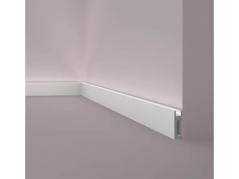 Clearance NOEL & MARQUET NMC IL10 WALLSTYL Sockelleiste Zierleiste Stuckleiste für Indirekte Beleuchtung 2 m 200 cm x 2,3 cm x 8 cm Grau