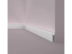 Clearance NOEL & MARQUET NMC IL10 WALLSTYL Sockelleiste Zierleiste Stuckleiste für Indirekte Beleuchtung 2 m 200 cm x 2,3 cm x 8 cm Grau