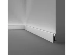 Clearance NOEL & MARQUET NMC IL10 WALLSTYL Sockelleiste Zierleiste Stuckleiste für Indirekte Beleuchtung 2 m 200 cm x 2,3 cm x 8 cm Grau