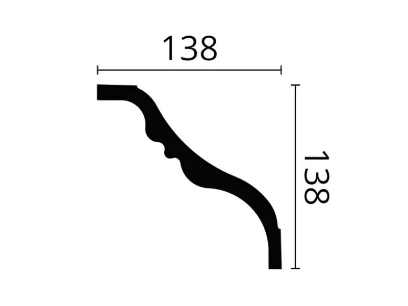 Discount NOEL & MARQUET NMC TI NOMASTYL Eckleiste Zierleiste Stuckleiste 2 m 200 cm x 13,8 cm x 13,8 cm Weiß
