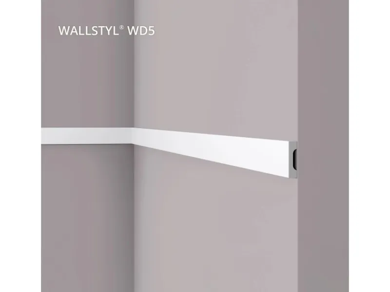 Hot NOEL & MARQUET NMC WD5 WALLSTYL Wand- und Friesleiste Zierleiste Stuckleiste 2 m 200 cm x 1 cm x 3,8 cm Weiß