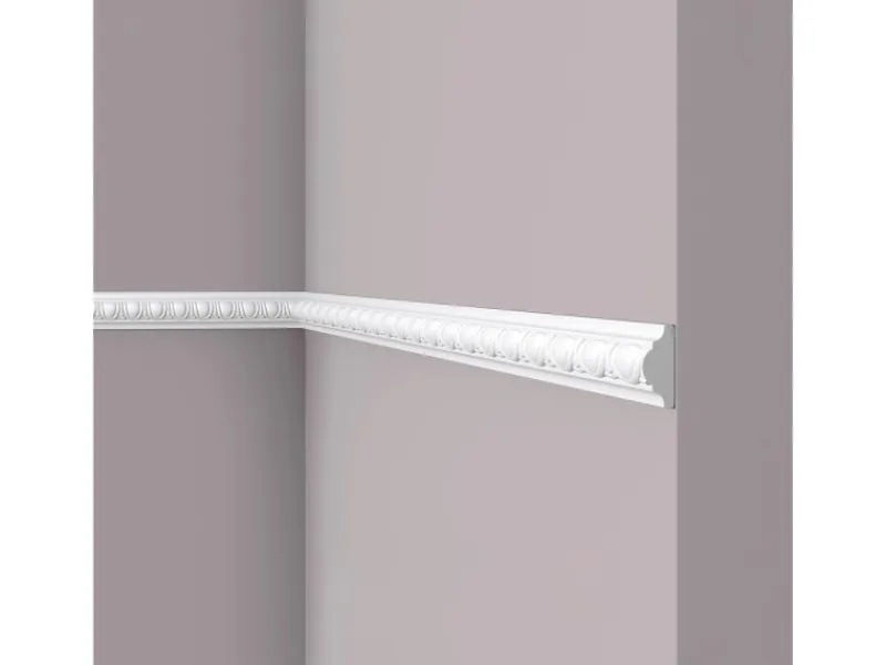 NOEL & MARQUET NMC WO1 WALLSTYL Wand- und Friesleiste Zierleiste Stuckleiste 2 m 200 cm x 1,8 cm x 3,8 cm Weiß
