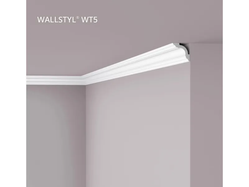 NOEL & MARQUET NMC WT5 WALLSTYL Eckleiste Zierleiste Stuckleiste 2 m 200 cm x 5,2 cm x 5,2 cm Weiß