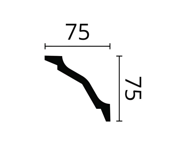 NOEL & MARQUET NMC WT26 WALLSTYL Eckleiste Zierleiste Stuckleiste 2 m 200 cm x 7,5 cm x 7,5 cm Weiß