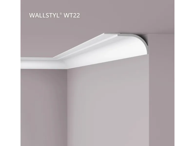 NOEL & MARQUET NMC WT22 WALLSTYL Eckleiste Zierleiste Stuckleiste 2 m 200 cm x 22,5 cm x 10 cm Weiß