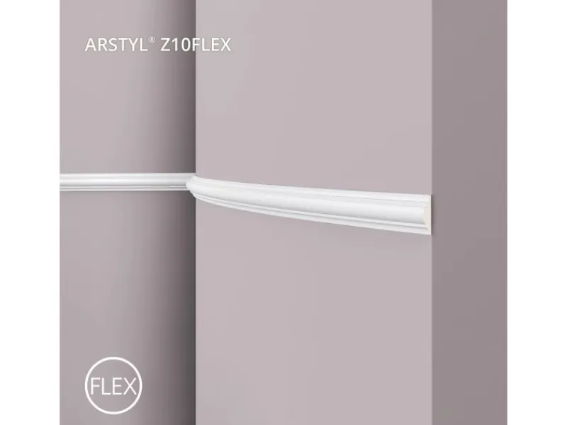 NOEL & MARQUET NMC Z10 Flex ARSTYL Flexible Wand- und Friesleiste Zierleiste Stuckleiste 2 m 200 cm x 1,8 cm x 3,8 cm Weiß