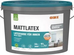 OBI Mattlatex Konservierungsmittelfrei Weiß-Matt 10 l