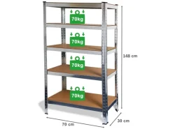 Best Ondis24 Steckregal Metallregal Basti 70 x 30 Verzinkt