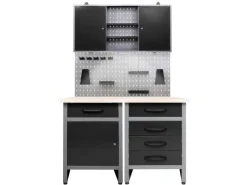 Ondis24 Werkstatt Set Entdecker 120 cm 1 Schrank LED Werkstatteinrichtung Werkbank
