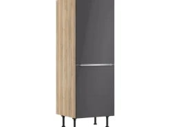 Optifit Küchen-Midischrank Linus984 60cm x 176,6cm x 58,4cm Anthrazit-Wildeiche