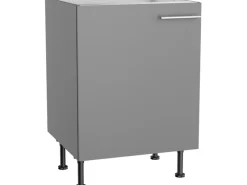 Optifit Küchen-Spülenunterschrank Mats825 60 cm x 87 cm x 58,4 cm Basaltgrau