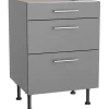 Optifit Küchen-Unterschrank mit 3 Auszügen Mats825 60cmx87cmx58,4cm Basaltgrau