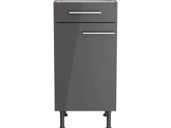 Optifit Küchen-Unterschrank Jonte984 40 cm x 87 cm x 58,4 cm Anthrazit-Wildeiche