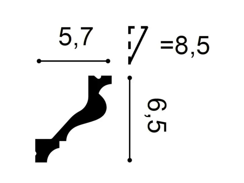 ORAC DECOR C200 LUXXUS Decken Eckleiste Profilleiste Zierleiste Stuckleiste 2 m 200 cm x 6,5 cm x 5,7 cm Weiß