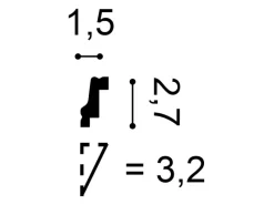 Online ORAC DECOR CB530 BASIXX Stuckprofil Zier-Eck-Wand-Decken-Leiste Dekor kantig 2 m 200 cm x 2,7 cm x 1,5 cm Weiß