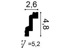 New ORAC DECOR CB531 BASIXX Stuck Zierprofil Eck-Wand-Decken-Leiste Dekor kantig 2 m 200 cm x 4,8 cm x 2,6 cm Weiß