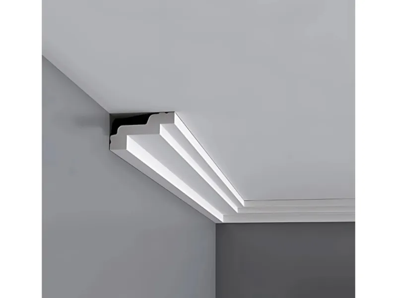 New ORAC DECOR CB531 BASIXX Stuck Zierprofil Eck-Wand-Decken-Leiste Dekor kantig 2 m 200 cm x 4,8 cm x 2,6 cm Weiß