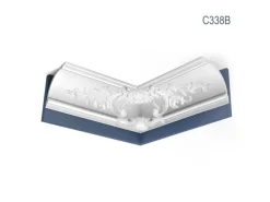 ORAC DECOR C338B LUXXUS Eckleiste Zierleiste Profilleiste Stuckleiste Weiß 2 m 200 cm x 18,4 cm x 18,4 cm Weiß