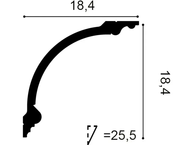 ORAC DECOR C338B LUXXUS Eckleiste Zierleiste Profilleiste Stuckleiste Weiß 2 m 200 cm x 18,4 cm x 18,4 cm Weiß