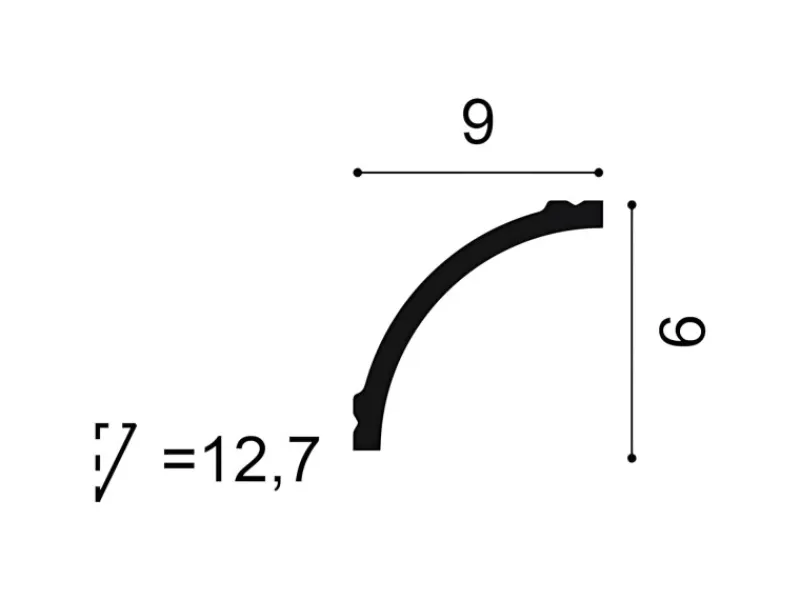 Best ORAC DECOR CB524N BASIXX Eckleiste Zierleiste Stuckleiste 2 m 200 cm x 9,0 cm x 9,0 cm Weiß