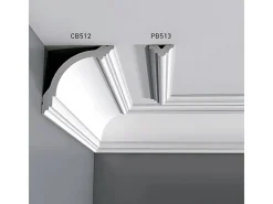 Best ORAC DECOR CB512N BASIXX Stuckprofil Dekor Zierleiste Eck-Wand-Decken-Leiste 2 m 200 cm x 9,5 cm x 10 cm Weiß