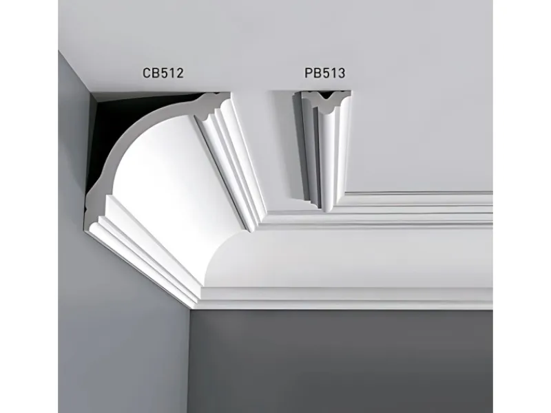 Best ORAC DECOR CB512N BASIXX Stuckprofil Dekor Zierleiste Eck-Wand-Decken-Leiste 2 m 200 cm x 9,5 cm x 10 cm Weiß