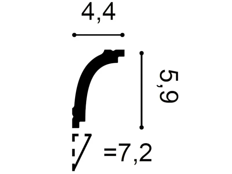 ORAC DECOR CB523N BASIXX Stuck Dekor Zierprofil Zier-Eck-Wand-Decken-Leiste 2 m 200 cm x 5,9 cm x 4,4 cm Weiß