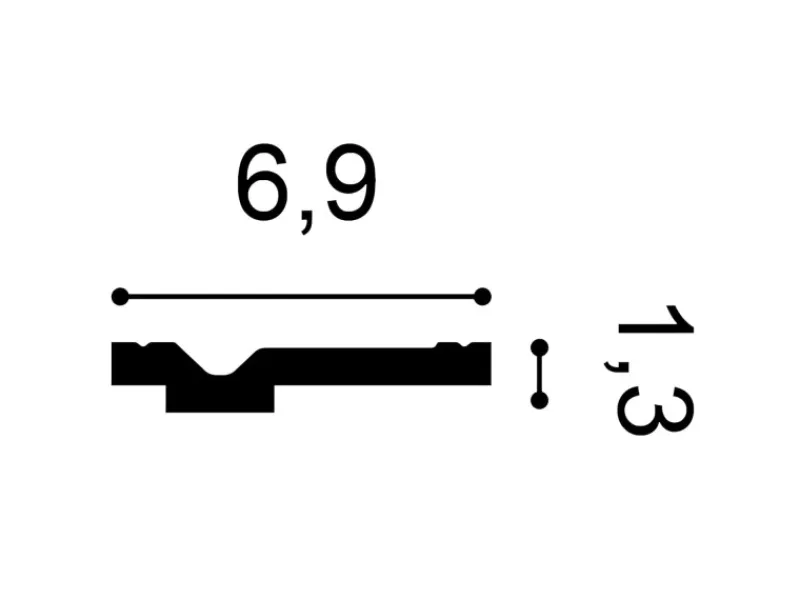 ORAC DECOR CX161 AXXENT Profilleiste Zierleiste Wand Decken Sockel-Leiste 2 m 200 cm x 6,9 cm x 1,3 cm Weiß