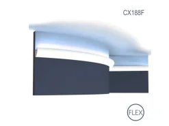 ORAC DECOR CX188F AXXENT Flexible Eckleiste Zierleiste Stuckleiste 2 m 200 cm x 3,0 cm x 3,4 cm Weiß