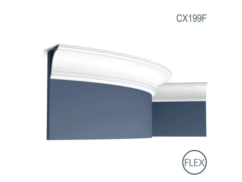 Outlet ORAC DECOR CX199F AXXENT Flexible Eckleiste Zierleiste Stuckleiste 2 m 200 cm x 8 cm x 8 cm Weiß