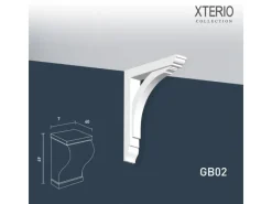 New ORAC DECOR GB02 XTERIO Wandhalter für Vordach Fassadenkonsole Zierlement, 7 cm x 49 cm x 40 cm Weiß