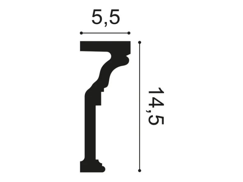 Discount ORAC DECOR P4010 Wandleiste Friesleiste Zierleiste Stuckleiste 2 m 200 cm x 5,5 cm x 14,5 cm Weiß