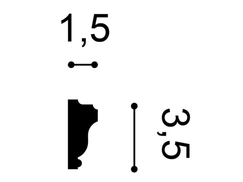 Hot ORAC DECOR PX117 AXXENT Profilleiste Zierleiste Wand-Dekor-Fries-Leiste 2 m 200 cm x 3,5 cm x 1,5 cm Weiß