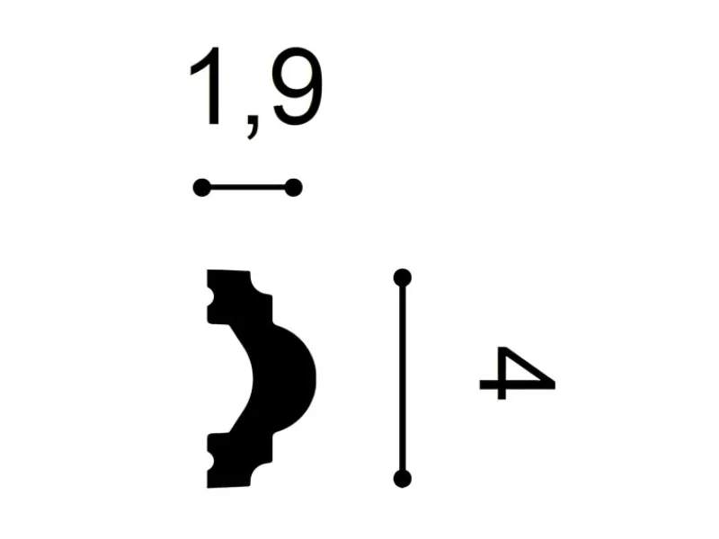 Best ORAC DECOR PX120 AXXENT Profilleiste Zierleiste Wand-Profil-Fries-Leiste 2 m 200 cm x 4 cm x 1,9 cm Weiß