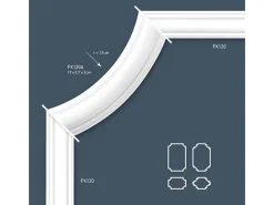 Best ORAC DECOR PX120 AXXENT Profilleiste Zierleiste Wand-Profil-Fries-Leiste 2 m 200 cm x 4 cm x 1,9 cm Weiß