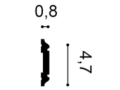 Outlet ORAC DECOR PX144 AXXENT Profilleiste Zierleiste Wand-Profil-Fries-Leiste 2 m 200 cm x 4,7 cm x 0,8 cm Weiß