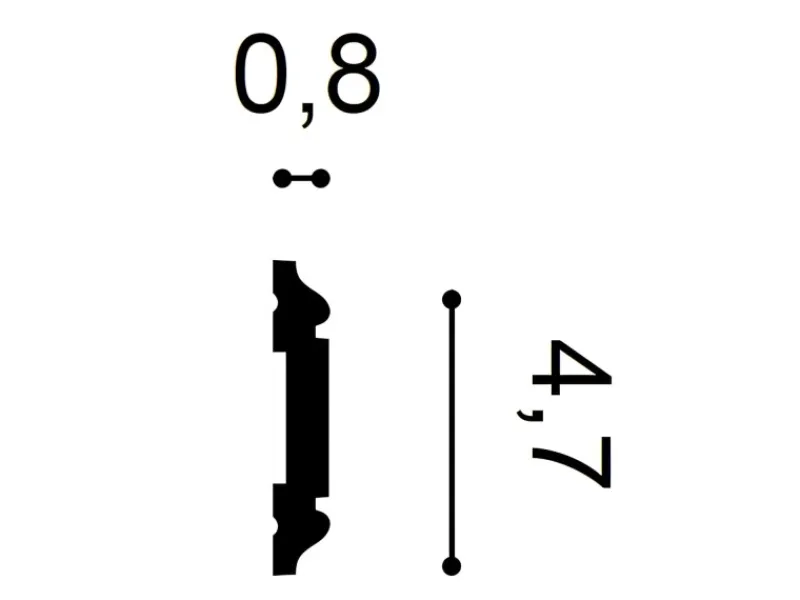Outlet ORAC DECOR PX144 AXXENT Profilleiste Zierleiste Wand-Profil-Fries-Leiste 2 m 200 cm x 4,7 cm x 0,8 cm Weiß
