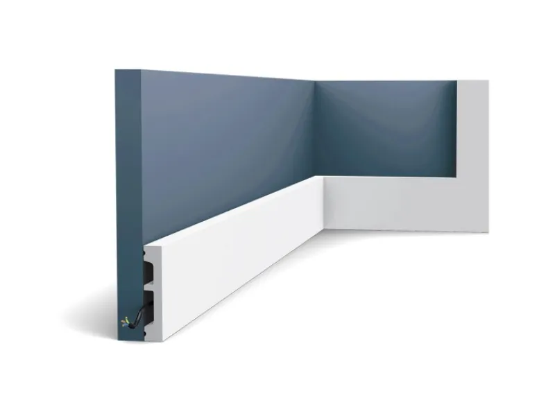 ORAC DECOR SX157 AXXENT SQUARE Sockelleiste Wandleiste Zierleiste 2 m 200 cm x 1,3 cm x 6,6 cm Weiß