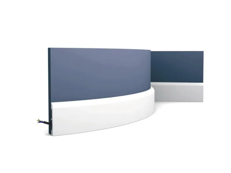 ORAC DECOR SX183F AXXENT CASCADE Flexible Sockelleiste Wandleiste Zierleiste 2 m 200 cm x 1,3 cm x 7,5 cm Weiß