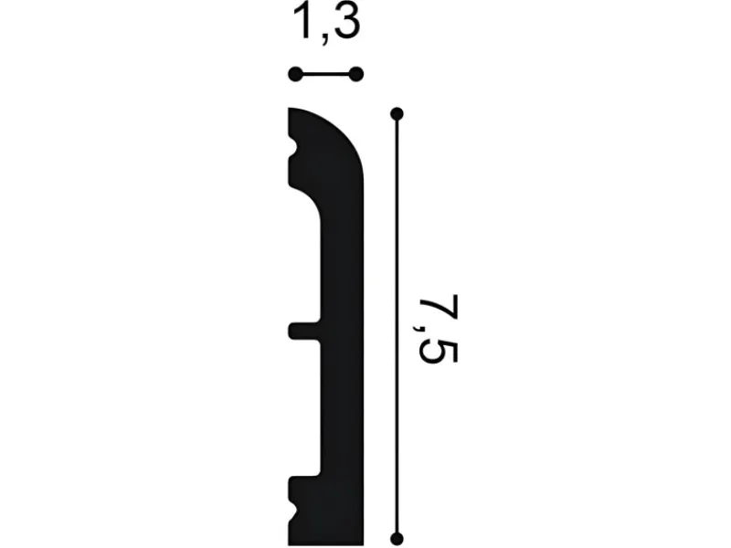 ORAC DECOR SX183F AXXENT CASCADE Flexible Sockelleiste Wandleiste Zierleiste 2 m 200 cm x 1,3 cm x 7,5 cm Weiß