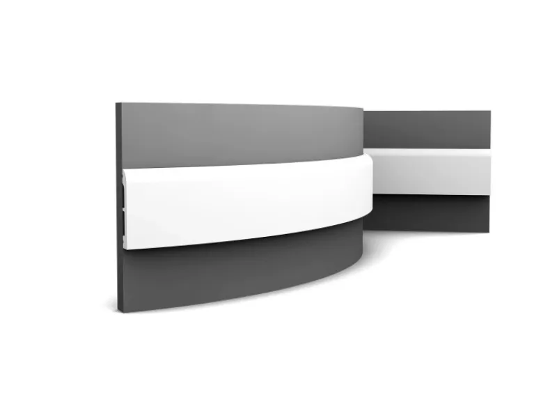 ORAC DECOR SX183F AXXENT CASCADE Flexible Sockelleiste Wandleiste Zierleiste 2 m 200 cm x 1,3 cm x 7,5 cm Weiß