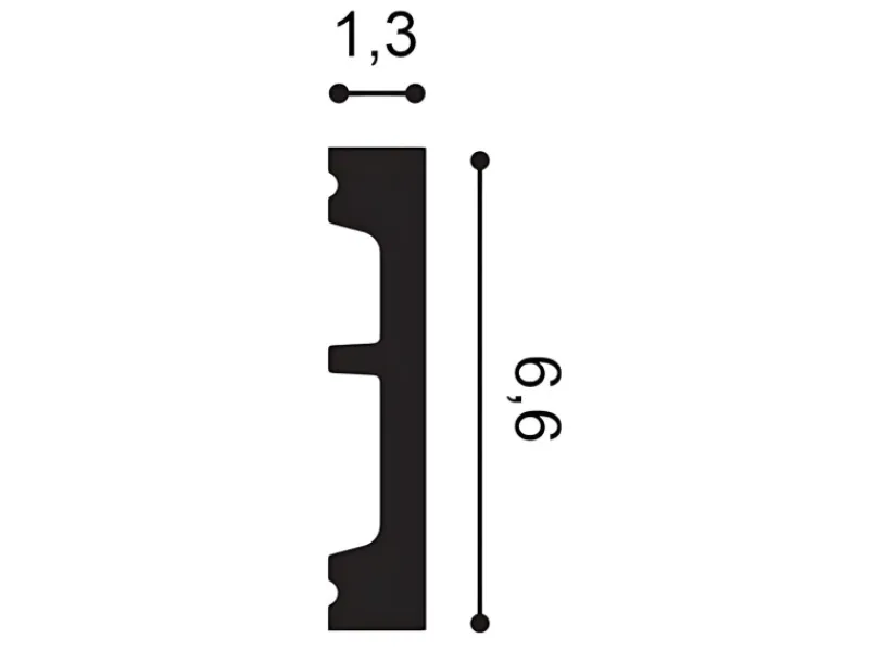 Outlet ORAC DECOR SX157F AXXENT SQUARE Flexible Sockelleiste Wandleiste Zierleiste 2 m 200 cm x 1,3 cm x 6,6 cm Weiß