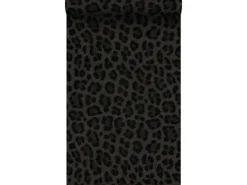 Origin-luxury wallcoverings Origin Wallcoverings Tapete Leopardenmuster Dunkelgrau und Schwarz 53 cm x 10.05 m