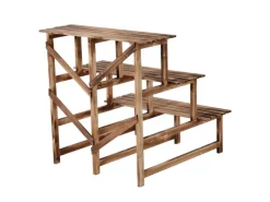 Hot Outsunny Pflanzenregal Tannenholz Verkohlt L80 x B80 x H78cm