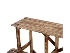 Hot Outsunny Pflanzenregal Tannenholz Verkohlt L80 x B80 x H78cm