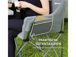 Outsunny Campingstuhl Metall Oxfordstoff Grau 120L x 57B x 95H cm